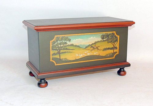 Paint-Decorated Miniature Blanket Chest