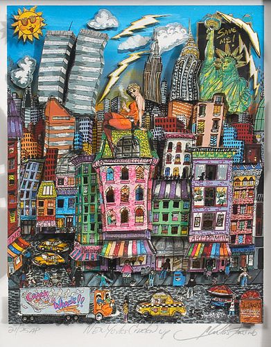 Charles Fazzino 'New York's Crackin' Up' Op Art