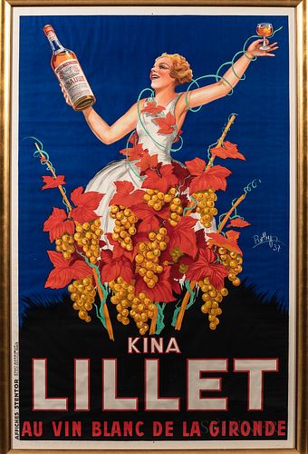 Robert Wolff (aka Robys) "Kina Lillet Au Vin Blanc De La Gironde" Advertising Color Lithograph