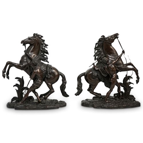 After Guillaume Coustou "Chevaux de Marly" Bronze Statues