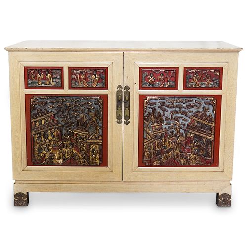 Chinoiserie Carved Panel Buffet