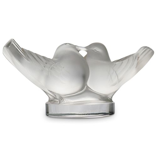 Lalique "Two Love Birds" Crystal Glass Figurine