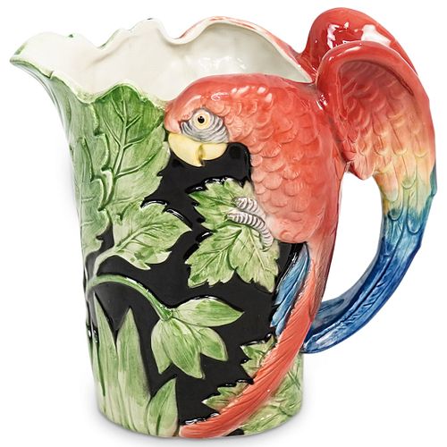 Fitz and Floyd Porcelain Parrot Pitcher