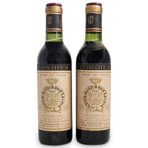 (2 Pc) 1983 "Chateau Gruaud Larose" Saint Julien Wine Bottles
