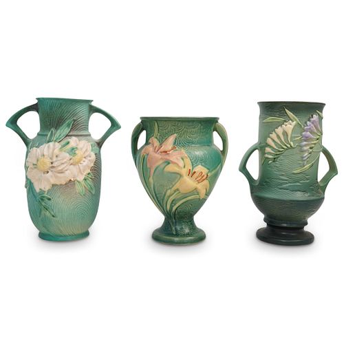 (3 Pc) Roseville Pottery Vases