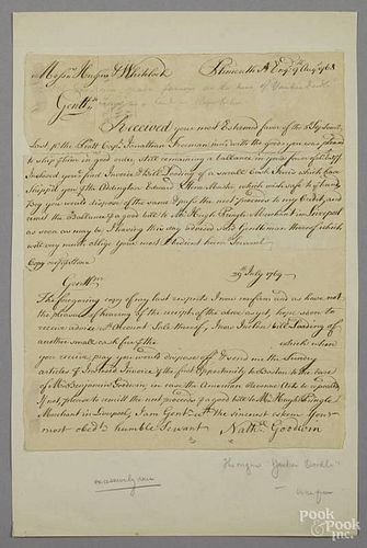 Nathaniel Goodman signed letter, dated 9 August