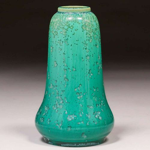 Thomas Gotham Green Crystalline Vase c1927