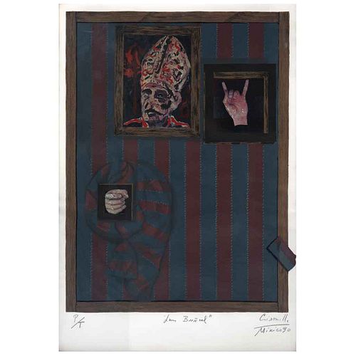 ALBERTO GIRONELLA, Luis Buñuel, Firmada y fechada México 90, Serigrafía P/T, 99 x 75 cm