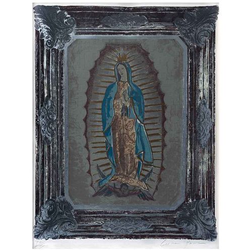 CARMEN PARRA, Virgen de Guadalupe, Firmada, Serigrafía P.T/IV, 68 x 55 cm