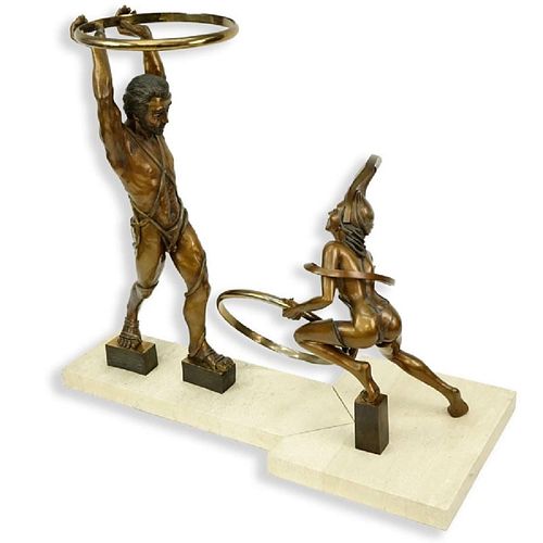 Diane Risa Sher, American (20th C.) Two Part Bronz