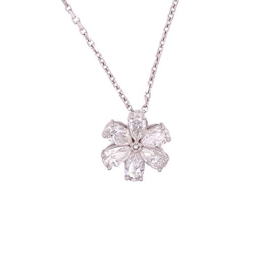 1.79ct Clover Pear Shape Diamond Necklace