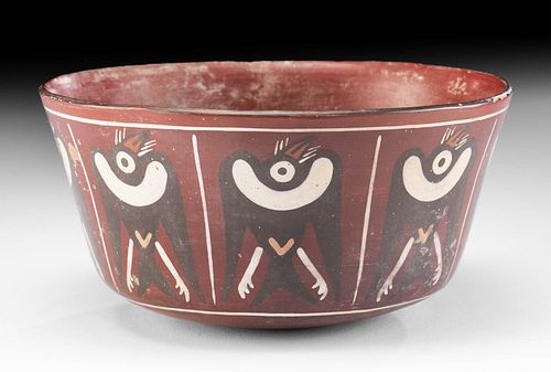 Nazca Polychrome Bowl w/ Anthropomorphic Birds