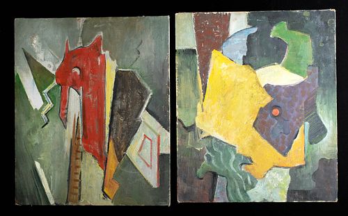 Lot of 2 William Draper Abstract Paintings, ca. 1930s