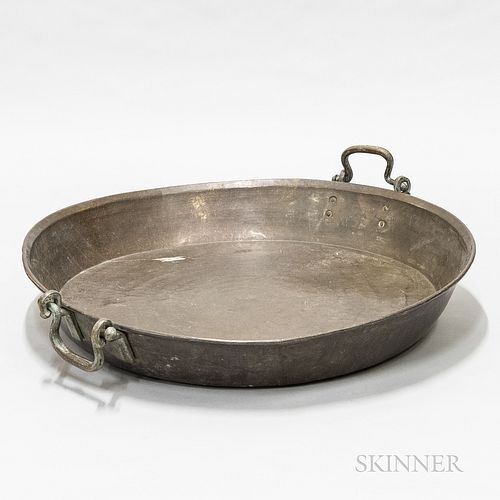 Large Hand-hammered Copper Pan