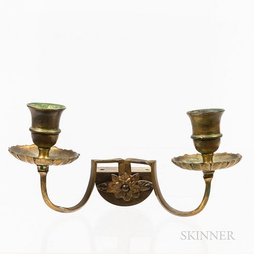 Two-arm Brass Wall Candle Sconce