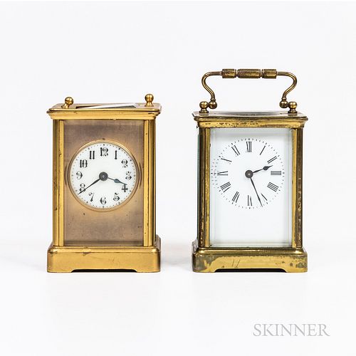 Two Antique Carriage Clocks