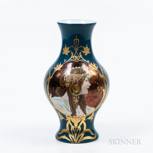 German Art Nouveau Lustre Vase