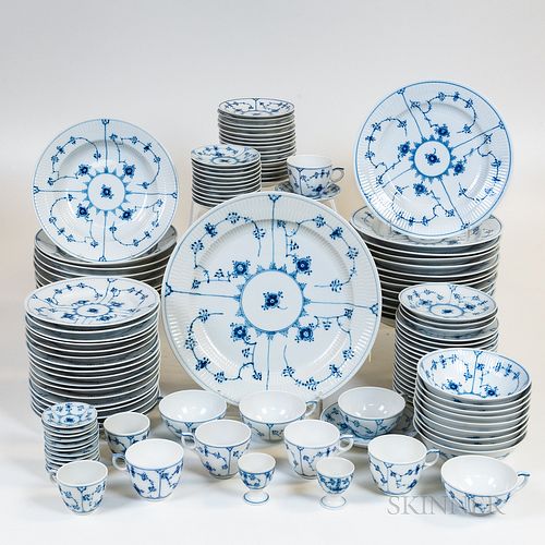 Large Group of Royal Copenhagen "Blue Fluted" Ceramic Tableware