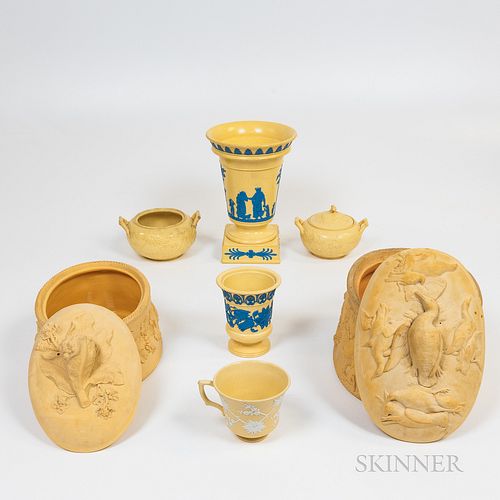 Seven Wedgwood Caneware Items