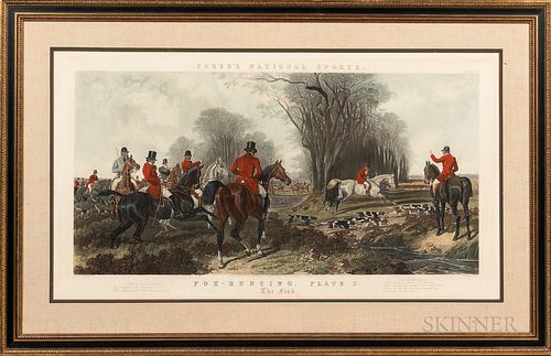 Fore's National Sports Fox-Hunting, Plate 2: The Find Framed Lithograph