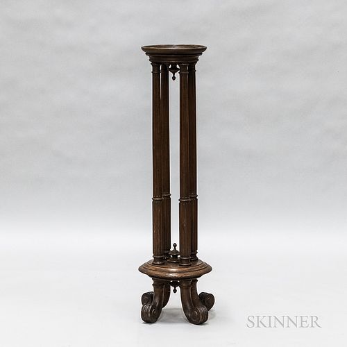 Neoclassical-style Carved Mahogany Pedestal