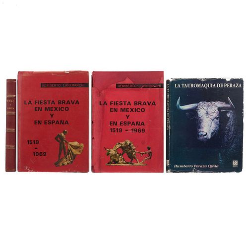 Lote de libros sobre Tauromaquia. La Fiesta Brava en México y en España 1519 - 1969 / La Tauromaquia de Peraza. Piezas: 4.
