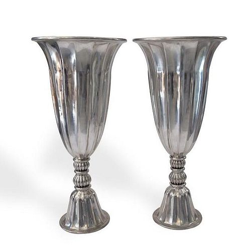Piero Figura Ruhlmann Style Mid Century Pair of Monumental  Vases