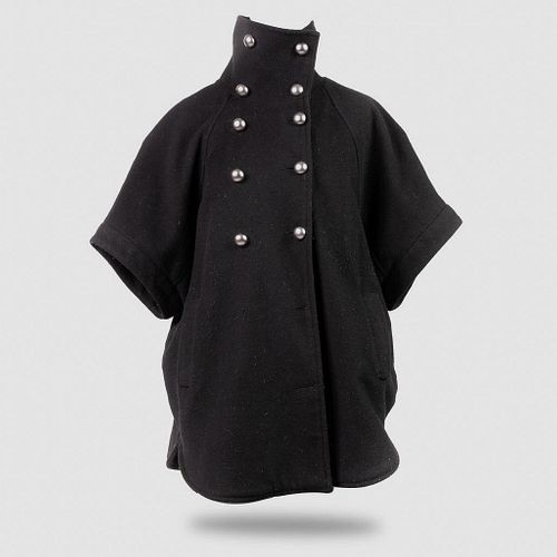Black short sleeve peacoat style jacket