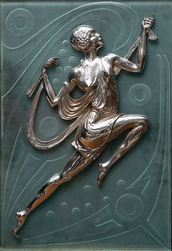 Affortunato Gory signed cast bronze Art Deco Flapper Sculpture