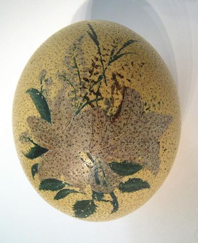 Hand Decorated Ostrich Egg