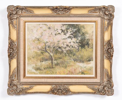 N. NOBLE, PASTEL LANDSCAPE WITH APPLE TREE