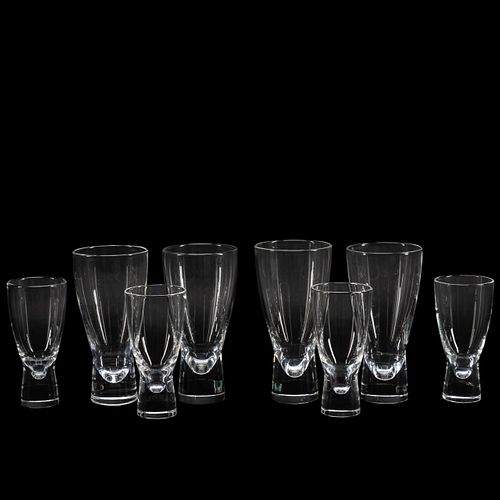 8 STEUBEN COLORLESS HIGHBALL & WINE GLASSES