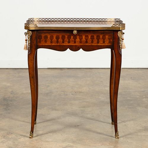 THEODORE ALEXANDER "ALTHORP" PARQUETRY SIDE TABLE