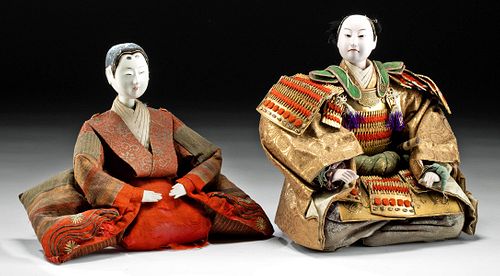 20th C. Japanese Meiji Period Dolls - Hinamatsuri