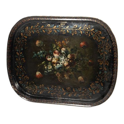 Victorian Tole Decorated Tray