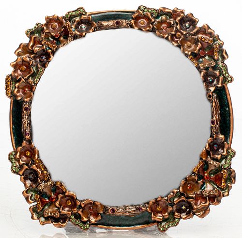 Jay Strongwater Enamel Floral Motif Picture Frame
