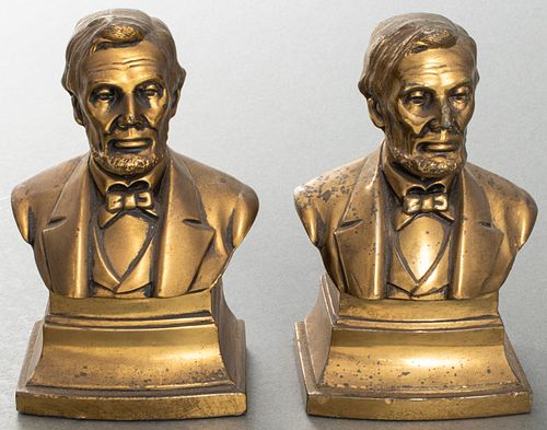 Abraham Lincoln PMC Bronze Bookends, Pair