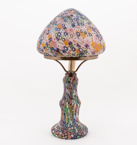 MILLEFIORI GLASS MUSHROOM FORM TABLE LAMP