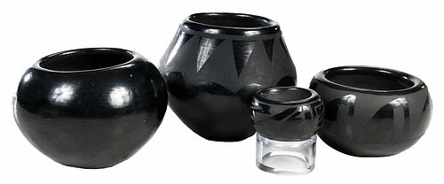 Four Blackware Pots