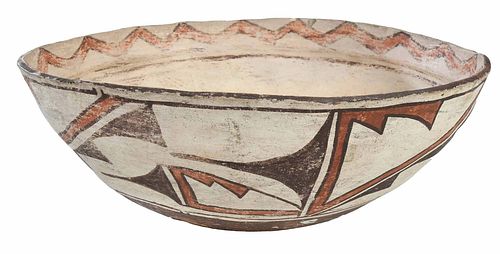 Large Zuni Polychrome Dough Bowl 