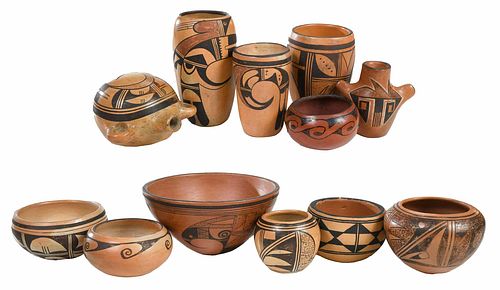 Twelve Decorated Hopi Pots