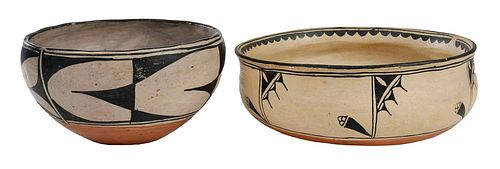 Two Pueblo Polychrome Bowls