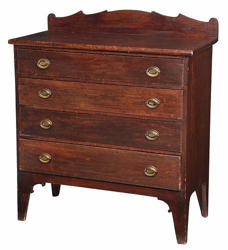 American Federal Stained Pine Four Drawer Chest