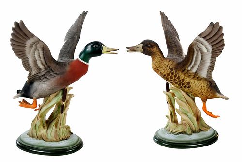 Two Boehm Painted Porcelain Duck Figures