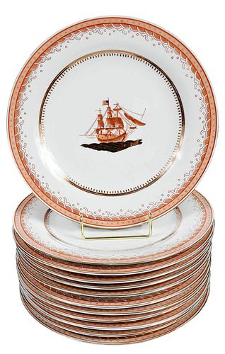 Set of 12 "Trade Winds" Export Style Dinner Plates