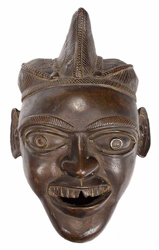 African Bronze Hanging Mask