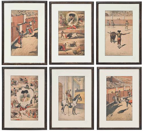 Six Spanish Bull Fighting Prints 