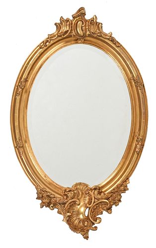 Louis XV Style Giltwood Oval Mirror