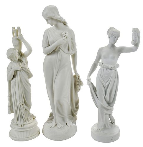 Three English Parian Porcelain Figures