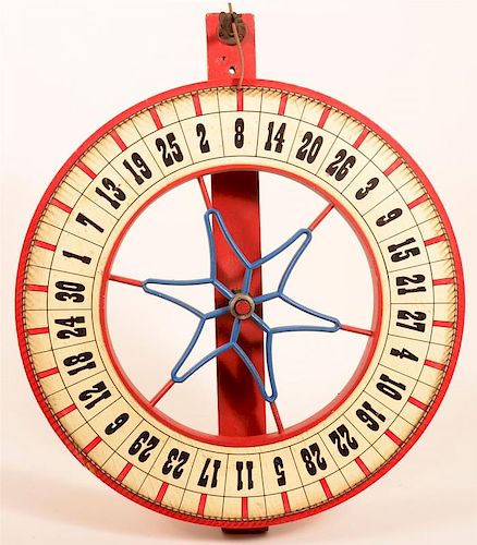 Early 20th Century Carnival Game Wheel.
